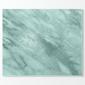 Marble Blue Aqua Pastel Stone Abstract Metallic Wrapping Paper (Flat)