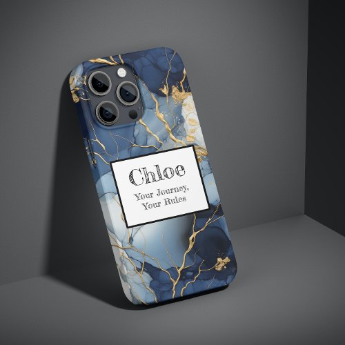 Marble BlueGold Your Journey Your Rules iPhone 13 Pro Max Case
