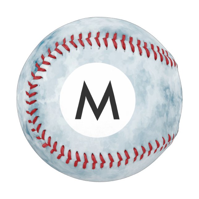 Marble Blue Texture Background Baseball (Front Left)
