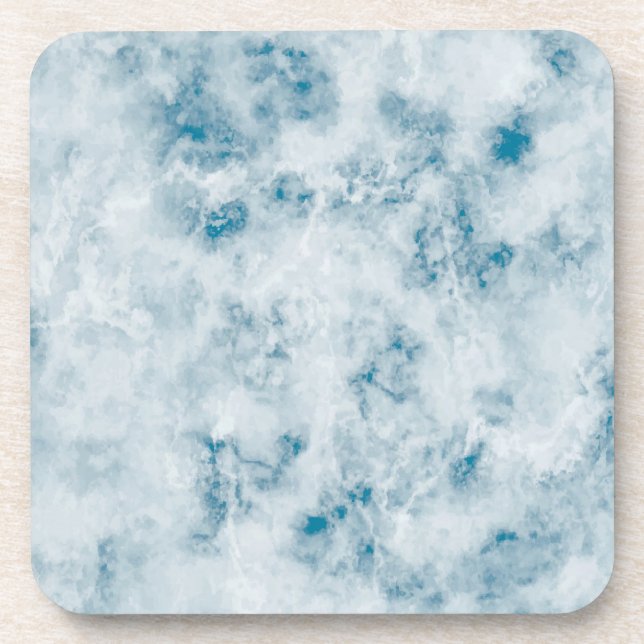 Marble Blue Texture Background Beverage Coaster (Front)