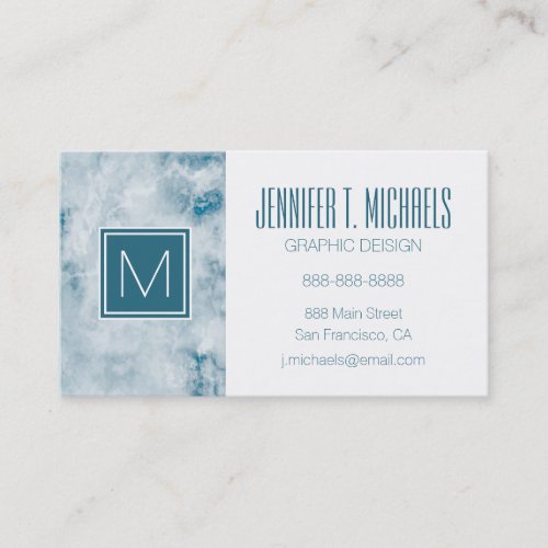 Marble Blue Texture Background Business Card