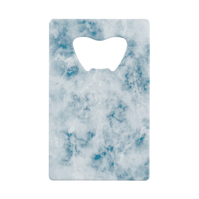 Marble Blue Texture Background Credit Card Bottle Opener (Front)