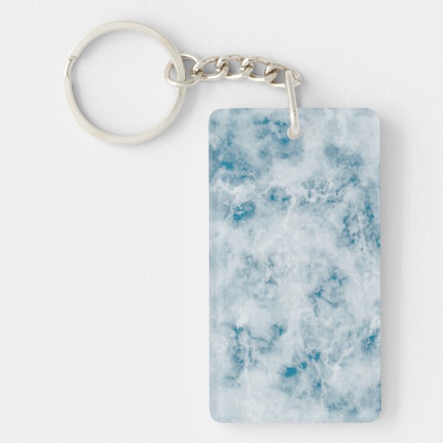 Marble Blue Texture Background Keychain (Front)