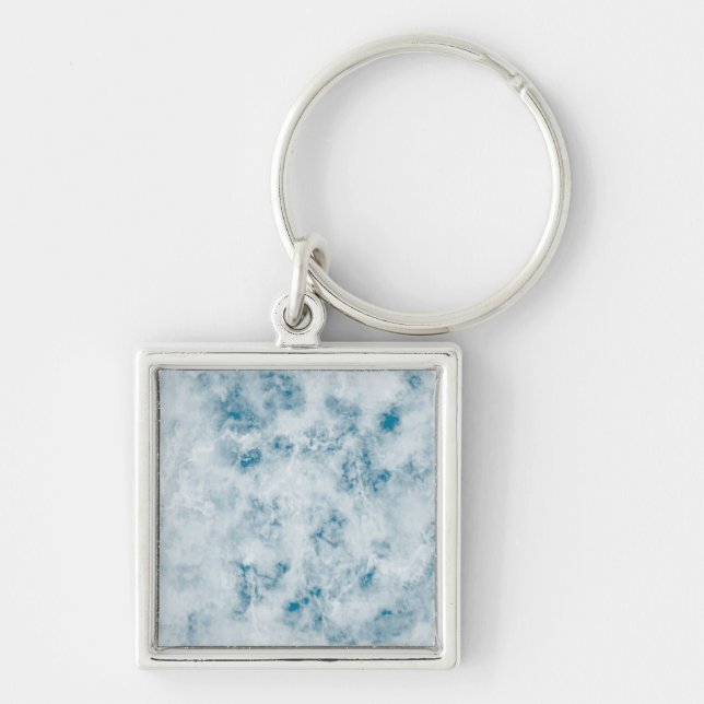 Marble Blue Texture Background Keychain (Front)