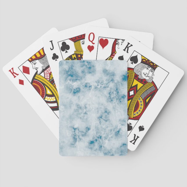 Marble Blue Texture Background Poker Cards (Back)