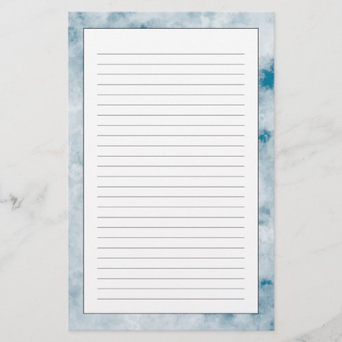 Marble Blue Texture Background Stationery