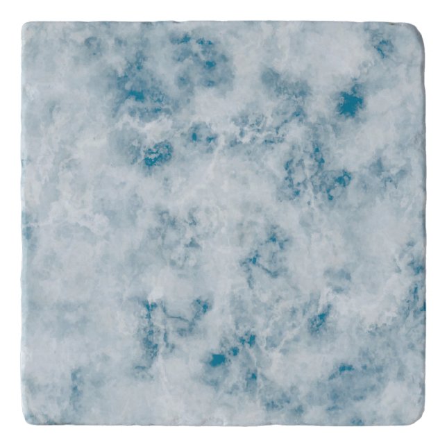 Marble Blue Texture Background Trivet (Front)