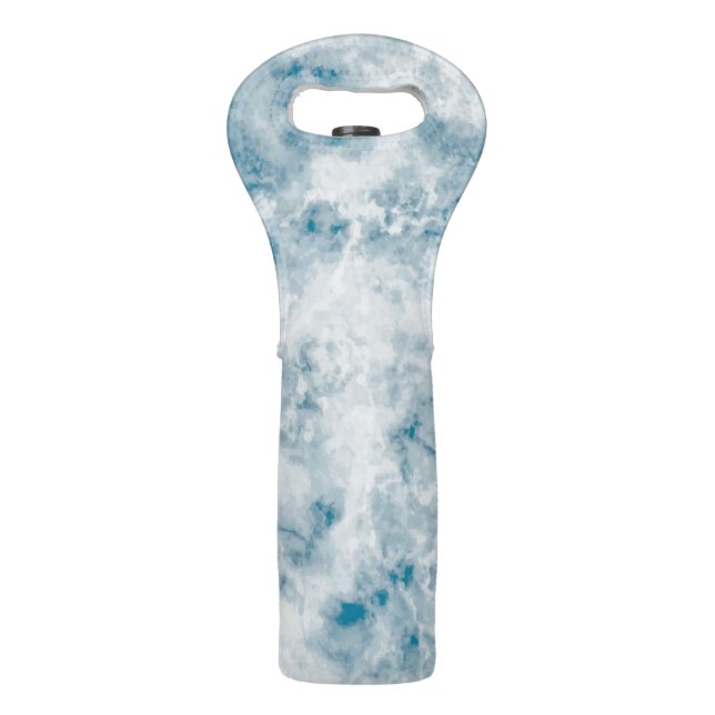 Marble Blue Texture Background Wine Bag (Front)