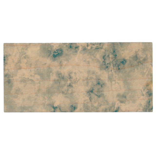 Marble Blue Texture Background Wood Flash Drive (Front)