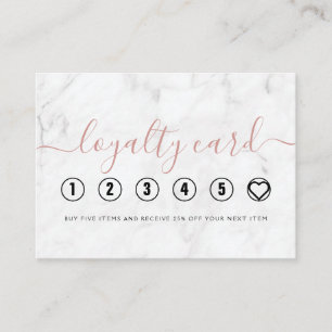 Marble Blush Hand Lettering Circles Loyalty Card