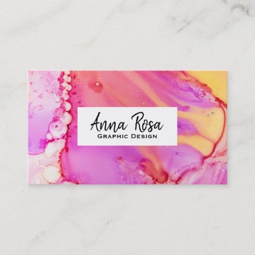  Marble Bold Abstract Organic Flow Watercolor Business Card