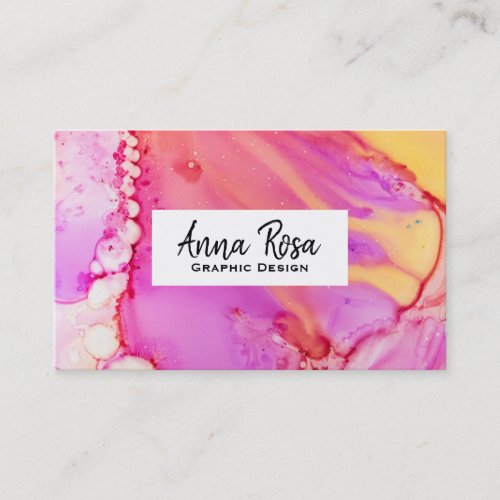  Marble Bold Abstract Organic Watercolor Business Card