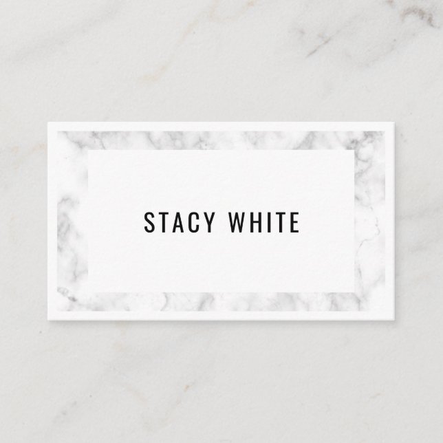 Marble Border Minimal Modern Trendy Business Card (Front)
