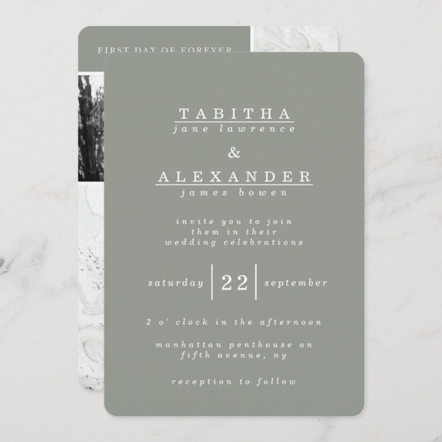 MARBLE BOXES WEDDING INVITATION (Front/Back)