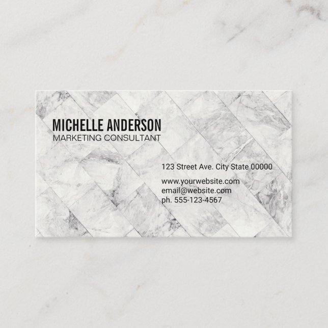 Marble Brick Background Business Card (Front)