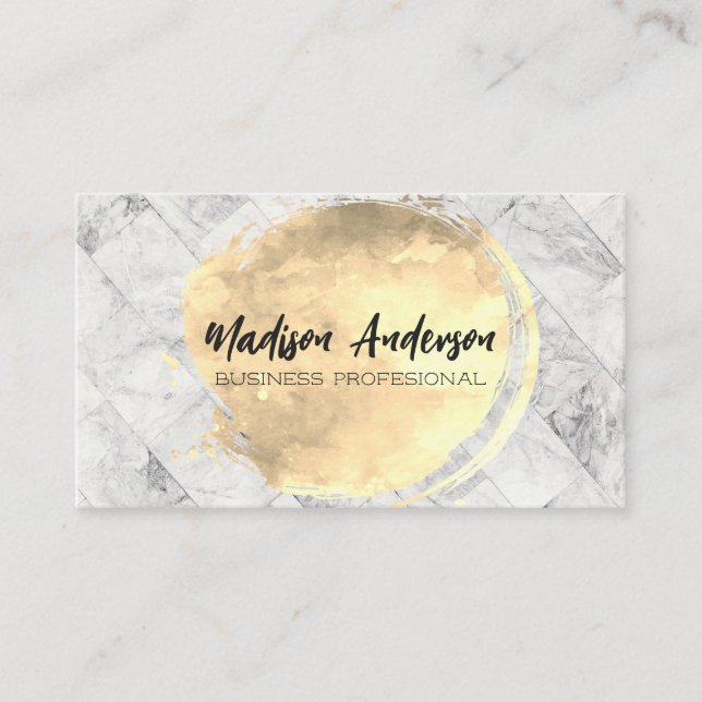 Marble Bricks | Gold Brushed Business Card (Front)