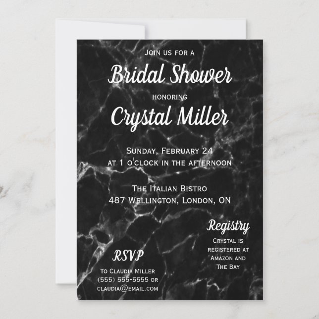 Marble Bridal Shower Invitation (Front)