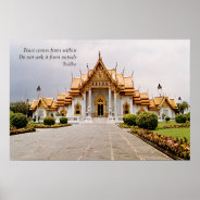 Marble Buddhist Temple Of Gold With Peace Poster at Zazzle