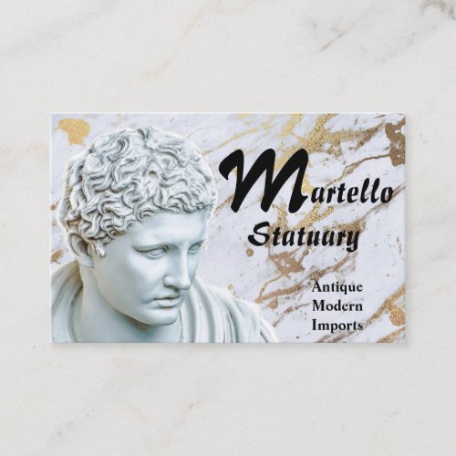 Marble Bust on Marble and Gold Background Business Card