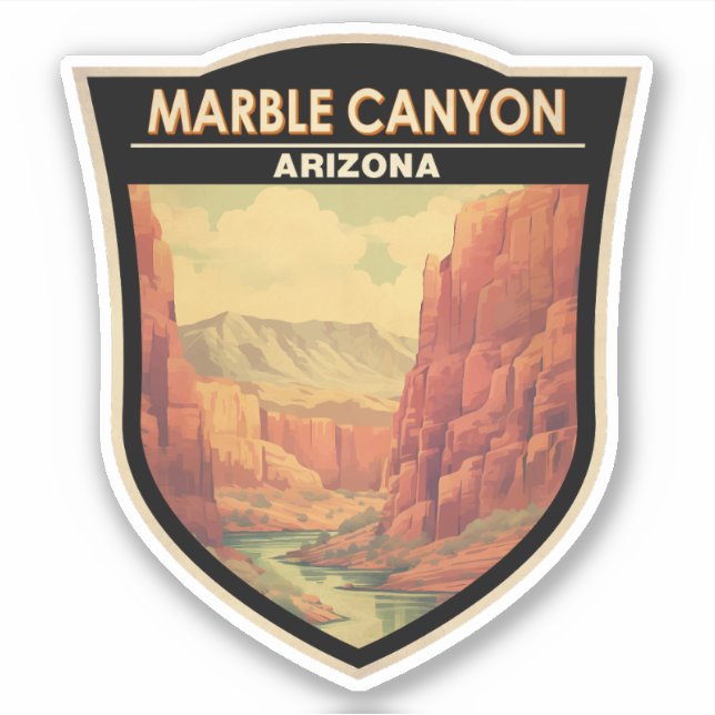 Marble Canyon Arizona Travel Art Vintage Sticker (Front)