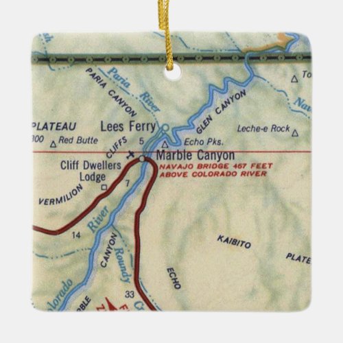 Marble Canyon AZ Vintage Map Ceramic Ornament