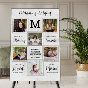 Marble Celebration Of Life Memorial Unique 6 Photo Foam Board