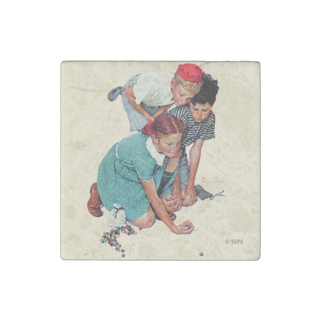 Marble Champion Stone Magnet (Front)