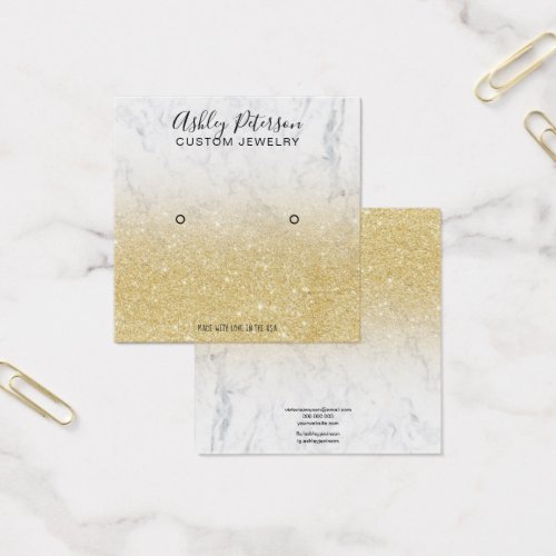 Marble chic gold glitter stud earring display