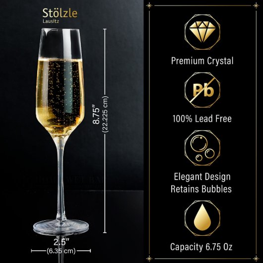 Marble Chiller with Set of 2 Champagne Flutes (Glasses Detail)