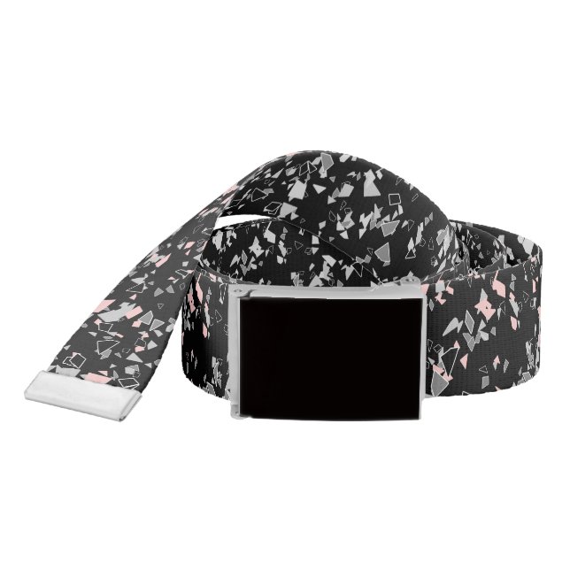 Marble chips stone shapes pieces abstract textured belt (Snake)