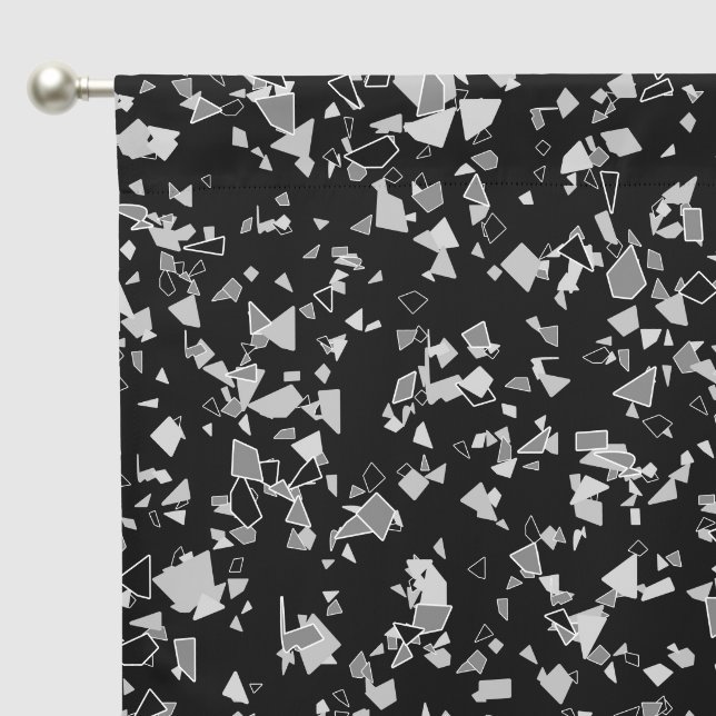 Marble chips stone shapes pieces abstract textured blackout curtains (Pocket)