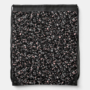 Marble chips stone shapes pieces abstract textured drawstring bag