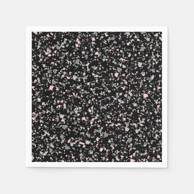 Marble chips stone shapes pieces abstract textured napkins (Front)