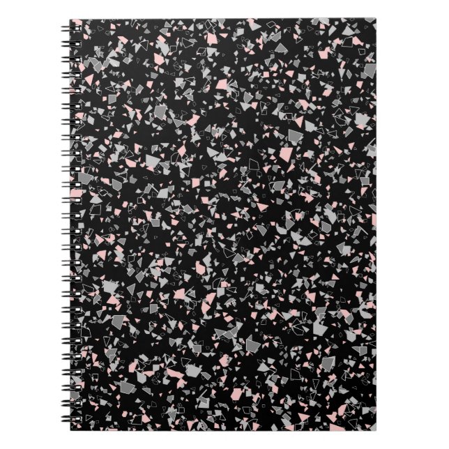 Marble chips stone shapes pieces abstract textured notebook (Front)