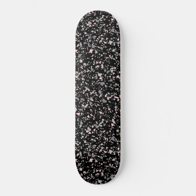 Marble chips stone shapes pieces abstract textured skateboard (Front)