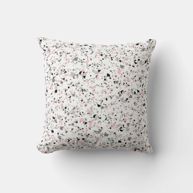 Marble chips stone shapes pieces abstract textured throw pillow (Front)