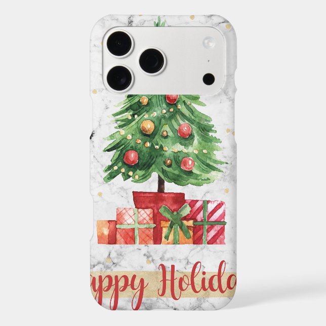 Marble Christmas Flowers 1 Pattern Case-Mate iPhone Case (Back)