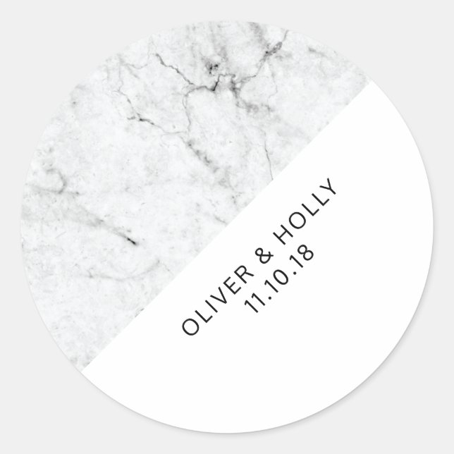 Marble circle favor sticker (Front)