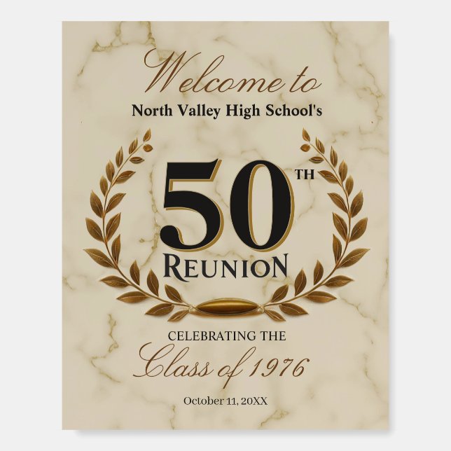 Marble Class of 1976 50th High School Reunion Sign (Front)