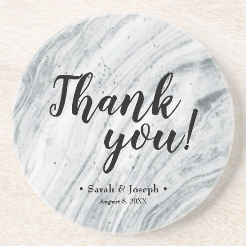Marble classic Wedding Thank You Favor Coaster