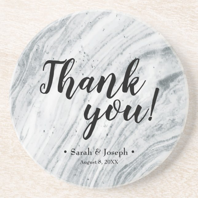 Marble classic Wedding Thank You Favor Coaster (Front)