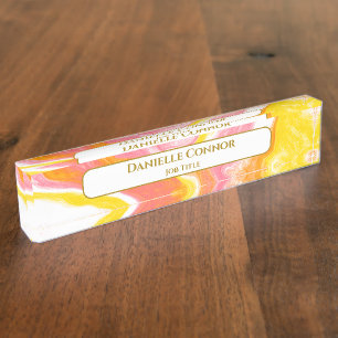 Marble Classy Modern Personalized Desk Name Plate