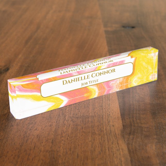 Marble Classy Modern Personalized     Desk Name Plate (Side)