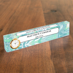 Marble Classy Modern Personalized Desk Name Plate