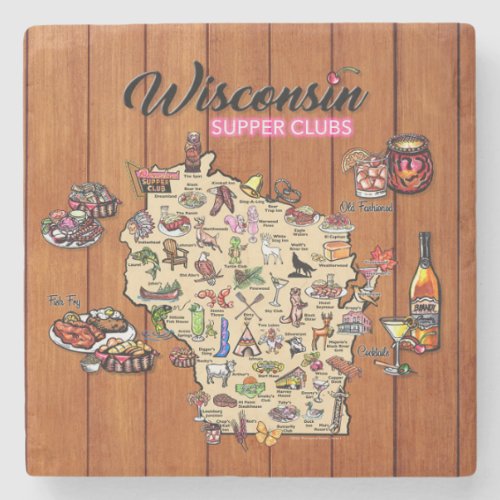 Marble Coaster _ Wisconsin Supper Club Map