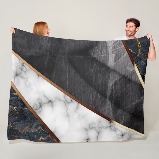 Marble Collage Pattern  Fleece Blanket (In Situ)