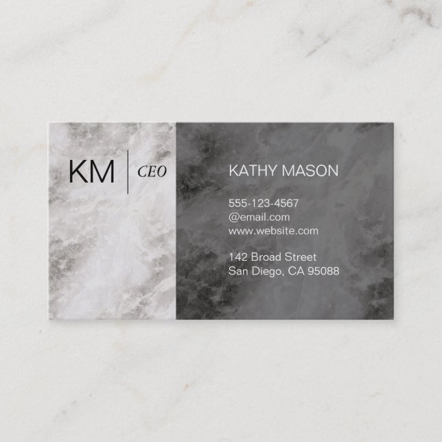 Marble Color Block Business Card (Front)