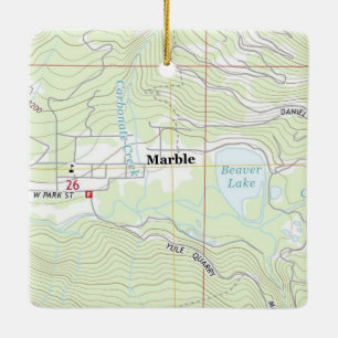 Marble Colorado Topo Map Ceramic Ornament