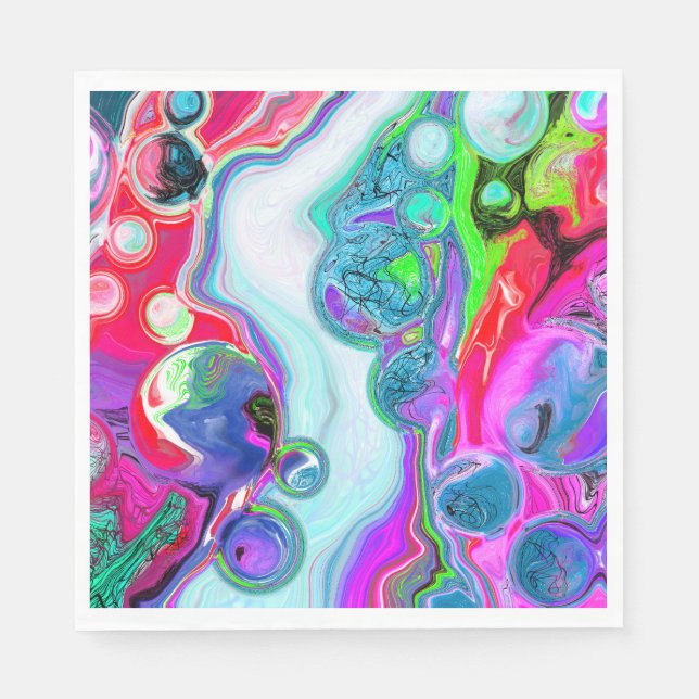Marble Colorful Fluid Art    Napkins (Front)