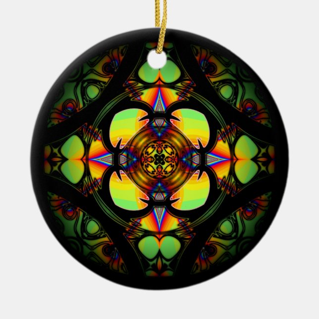 Marble (colorful pattern) ceramic ornament (Front)